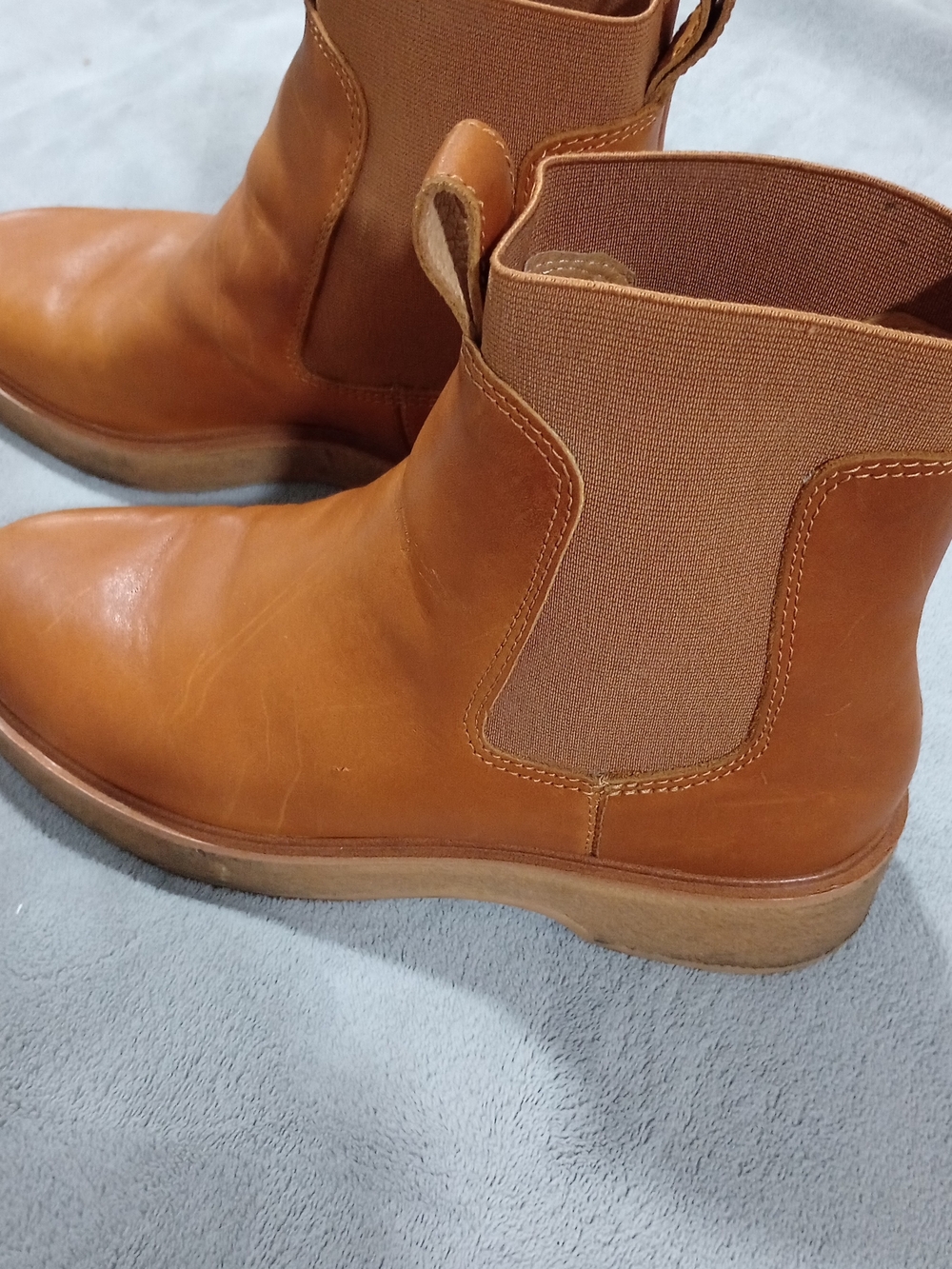 Madewell Tan 100% Leather Chelsea Ankle Boots Size 8.5 - Picture 4 of 5